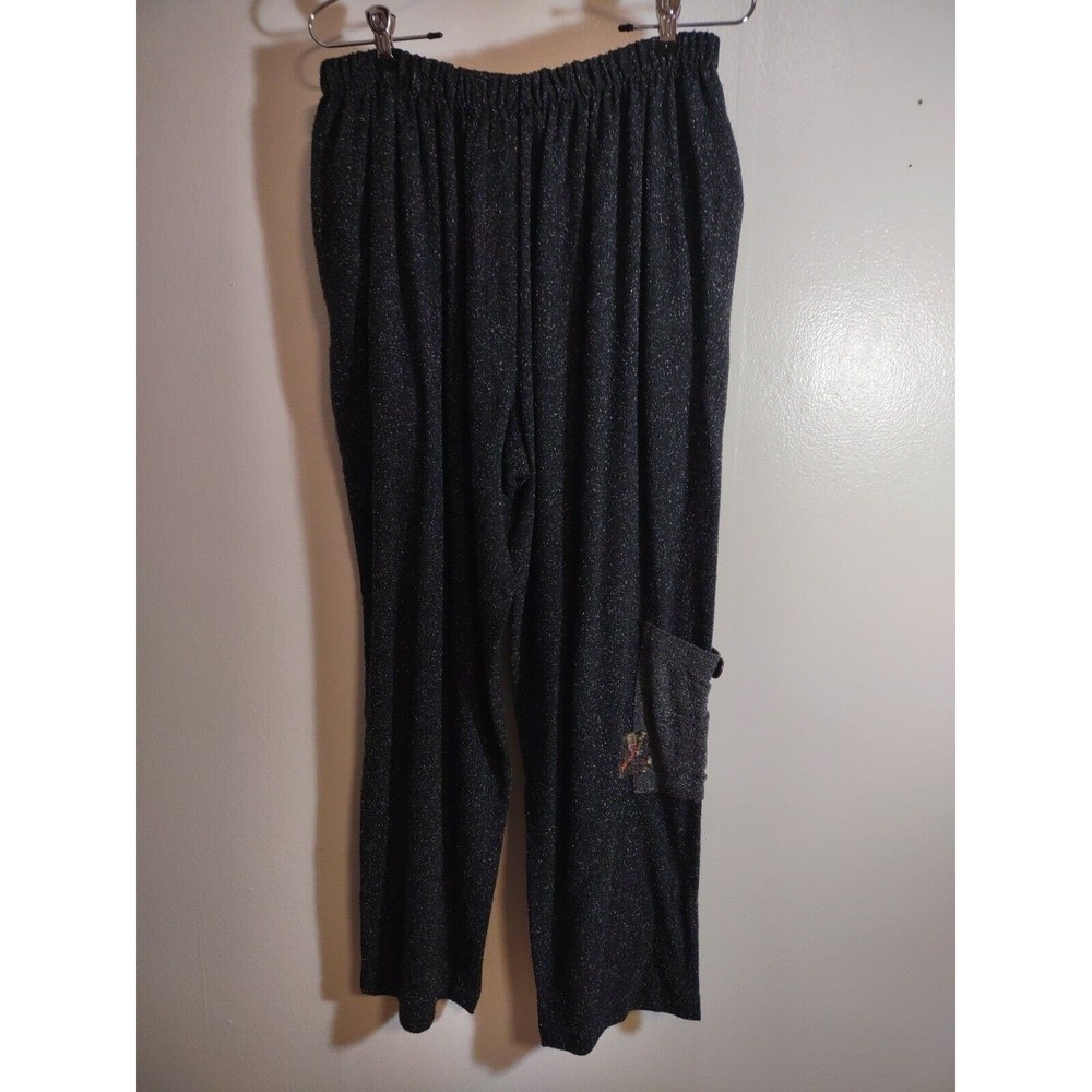 Ginza Women's 3 Pants Art to Wear Designer Gray Speckled Textured Israel Made